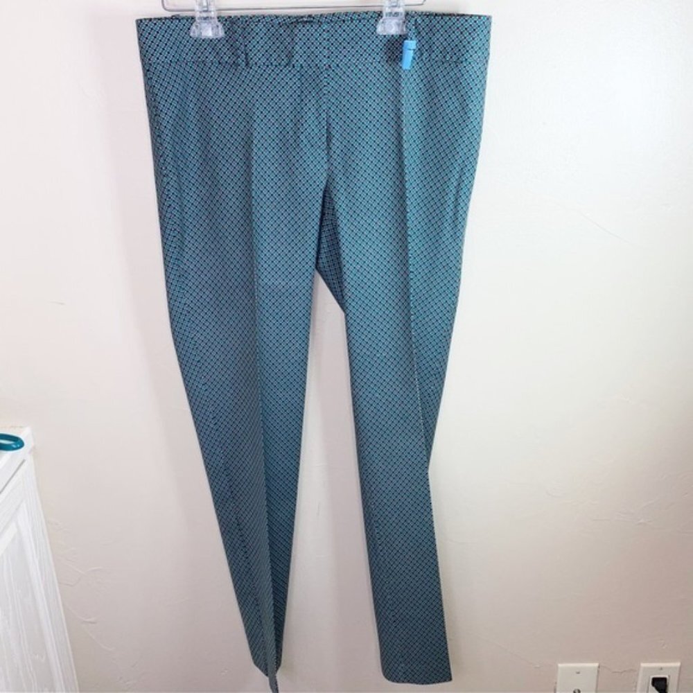 Ann Taylor Womens Patterned Straight Leg Pants Trousers Cropped Geometric Size 8